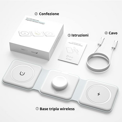 Cosmy Caricatore Wireless 3 in 1